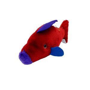 Fish Plush Stuffed Fish red purple blue 9"